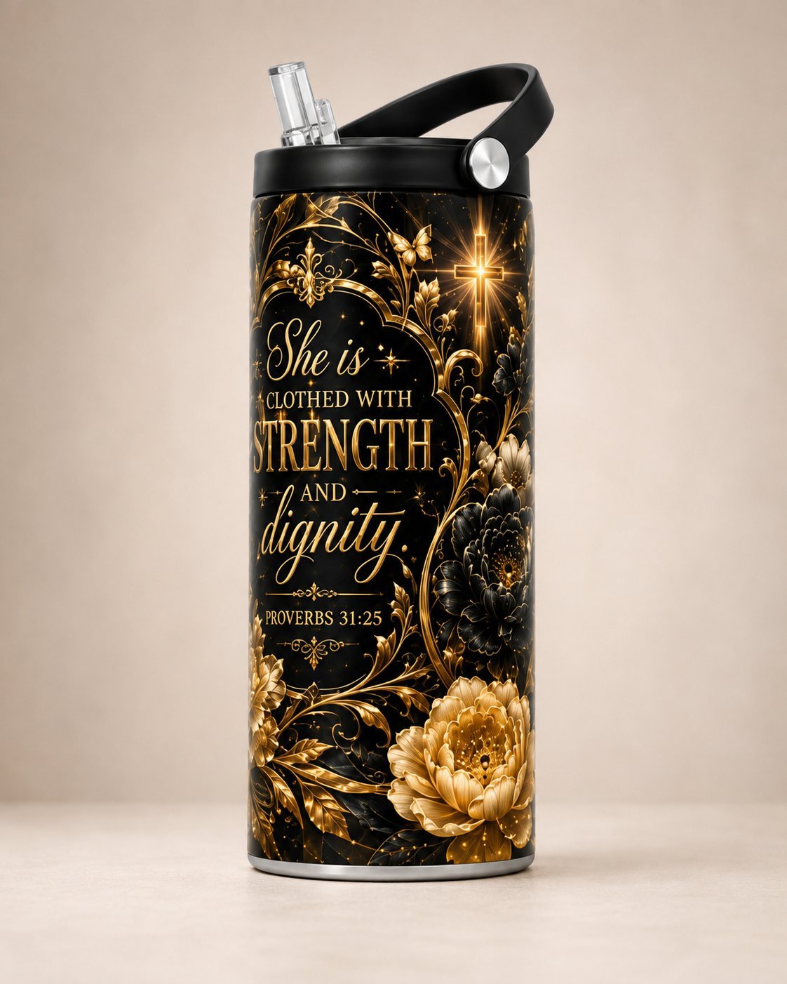 Fles met een rijk, kleurrijk ontwerp