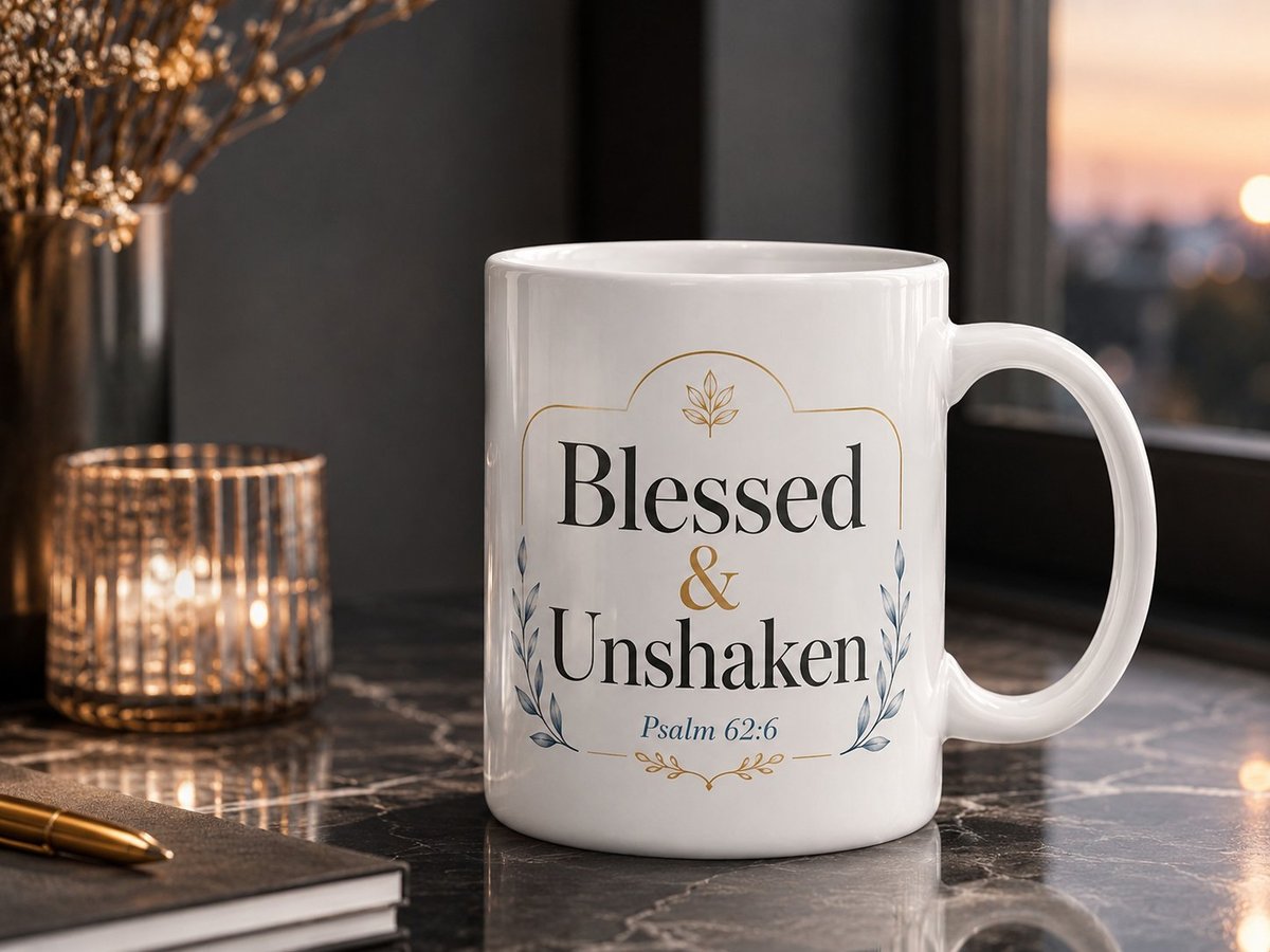 Mok met Blessed & Unshaken design