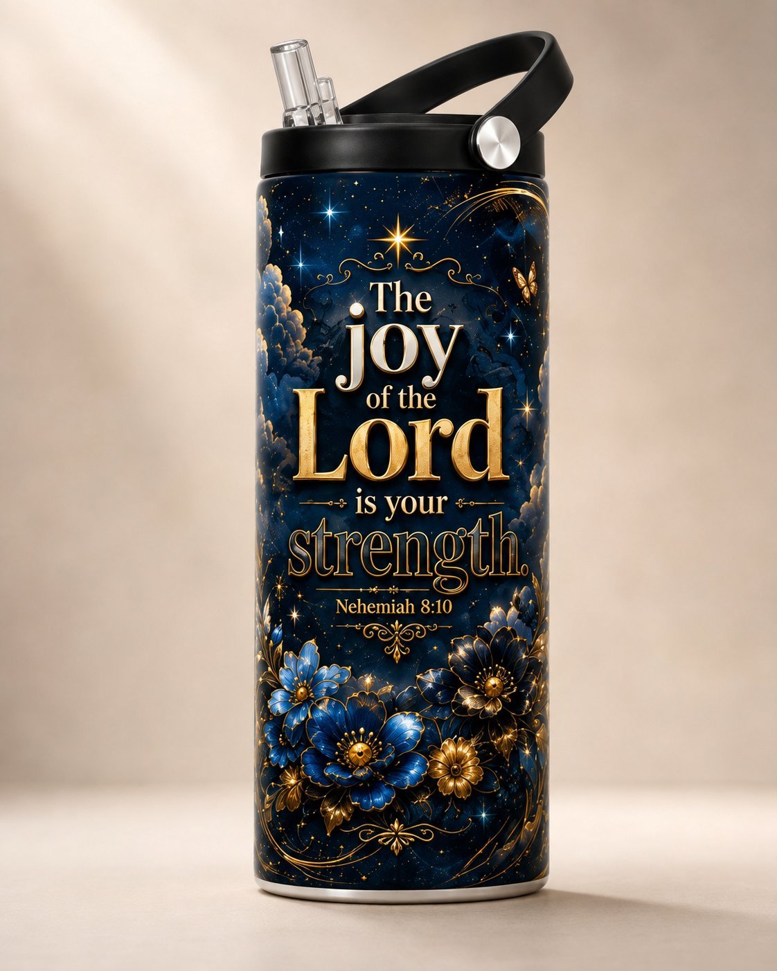 Fles met 'Joy of the Lord' design