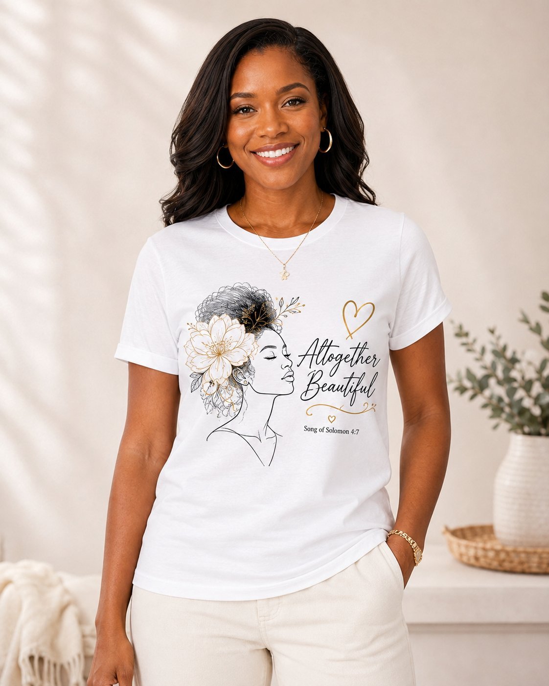 Wit T-shirt met Altogether Beautiful